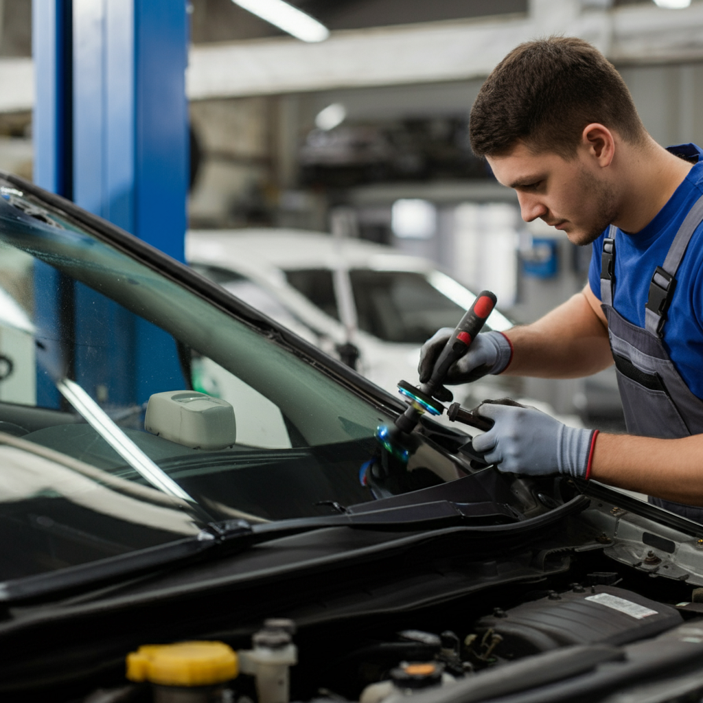 Ką daryti, kai įmonės automobiliui skilo stiklas?